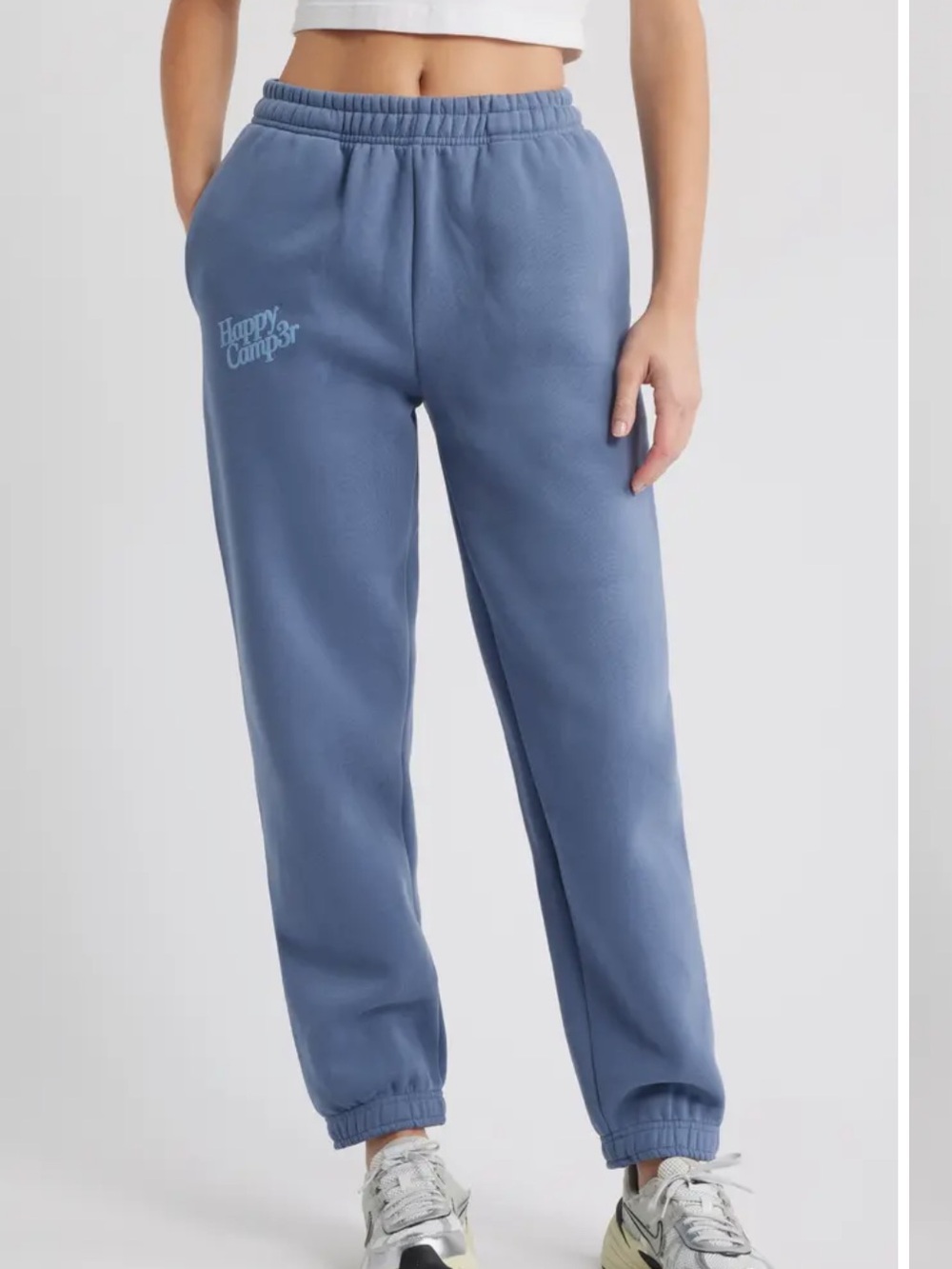 Happy Camp3r Vintage Blue Puff Series Core Logo Cotton Blend Joggers Size Small